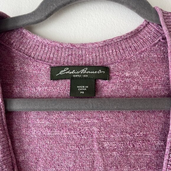 Eddie Bauer Cotton Dusty Pink V-Neck Women's Cardigan - Size Small - Picture 4 of 9